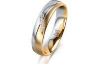 Ring 18 Karat Gelbgold/950 Platin 4.5 mm l&auml;ngsmatt 4...