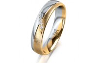 Ring 18 Karat Gelbgold/950 Platin 4.5 mm sandmatt 4...