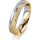 Ring 18 Karat Gelbgold/950 Platin 4.5 mm kreismatt 4 Brillanten G vs Gesamt 0,025ct