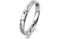 Ring 14 Karat Weissgold 3.0 mm diamantmatt 1 Brillant G...