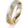 Ring 18 Karat Gelbgold/950 Platin 4.5 mm kristallmatt 4 Brillanten G vs Gesamt 0,025ct