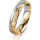 Ring 18 Karat Gelbgold/950 Platin 4.5 mm diamantmatt 4 Brillanten G vs Gesamt 0,025ct