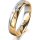 Ring 18 Karat Gelbgold/950 Platin 4.5 mm poliert 5 Brillanten G vs Gesamt 0,045ct