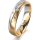 Ring 18 Karat Gelbgold/950 Platin 4.5 mm l&auml;ngsmatt 5 Brillanten G vs Gesamt 0,045ct