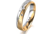 Ring 18 Karat Gelbgold/950 Platin 4.5 mm sandmatt 5...