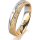 Ring 18 Karat Gelbgold/950 Platin 4.5 mm kreismatt 5 Brillanten G vs Gesamt 0,045ct