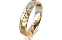 Ring 18 Karat Gelbgold/950 Platin 4.5 mm diamantmatt 5...