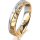 Ring 18 Karat Gelbgold/950 Platin 4.5 mm diamantmatt 5 Brillanten G vs Gesamt 0,045ct
