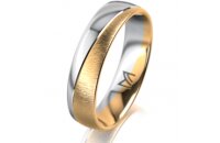 Ring 18 Karat Gelbgold/950 Platin 5.0 mm sandmatt
