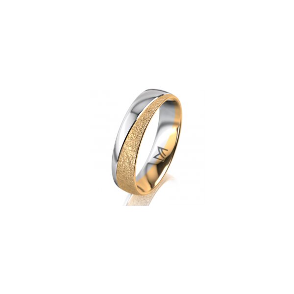 Ring 18 Karat Gelbgold/950 Platin 5.0 mm kreismatt
