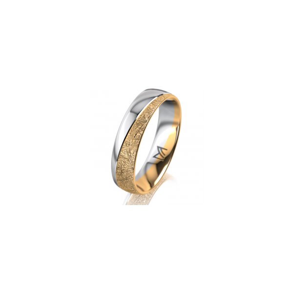 Ring 18 Karat Gelbgold/950 Platin 5.0 mm kristallmatt