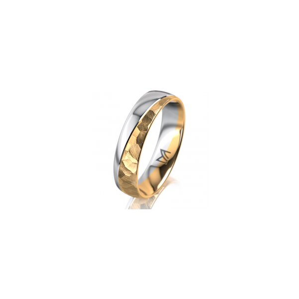 Ring 18 Karat Gelbgold/950 Platin 5.0 mm diamantmatt