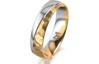 Ring 18 Karat Gelbgold/950 Platin 5.0 mm diamantmatt