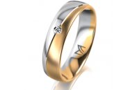 Ring 18 Karat Gelbgold/950 Platin 5.0 mm l&auml;ngsmatt 1...