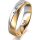 Ring 18 Karat Gelbgold/950 Platin 5.0 mm l&auml;ngsmatt 1 Brillant G vs 0,025ct