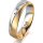 Ring 18 Karat Gelbgold/950 Platin 5.0 mm sandmatt 1 Brillant G vs 0,025ct