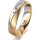 Ring 18 Karat Gelbgold/950 Platin 5.0 mm sandmatt 1 Brillant G vs 0,025ct