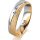 Ring 18 Karat Gelbgold/950 Platin 5.0 mm kreismatt 1 Brillant G vs 0,025ct