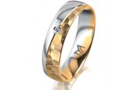 Ring 18 Karat Gelbgold/950 Platin 5.0 mm diamantmatt 1...