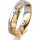 Ring 18 Karat Gelbgold/950 Platin 5.0 mm diamantmatt 1 Brillant G vs 0,025ct