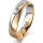 Ring 18 Karat Gelbgold/950 Platin 5.0 mm längsmatt 1 Brillant G vs 0,050ct