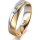 Ring 18 Karat Gelbgold/950 Platin 5.0 mm l&auml;ngsmatt 1 Brillant G vs 0,050ct