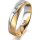 Ring 18 Karat Gelbgold/950 Platin 5.0 mm sandmatt 1 Brillant G vs 0,050ct