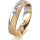 Ring 18 Karat Gelbgold/950 Platin 5.0 mm kreismatt 1 Brillant G vs 0,050ct