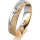 Ring 18 Karat Gelbgold/950 Platin 5.0 mm kristallmatt 1 Brillant G vs 0,050ct