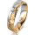 Ring 18 Karat Gelbgold/950 Platin 5.0 mm diamantmatt 1 Brillant G vs 0,050ct