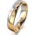 Ring 18 Karat Gelbgold/950 Platin 5.0 mm poliert 3 Brillanten G vs Gesamt 0,040ct