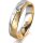 Ring 18 Karat Gelbgold/950 Platin 5.0 mm sandmatt 3 Brillanten G vs Gesamt 0,040ct