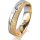 Ring 18 Karat Gelbgold/950 Platin 5.0 mm kreismatt 3 Brillanten G vs Gesamt 0,040ct