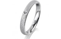 Ring 18 Karat Weissgold 3.0 mm kreismatt 1 Brillant G vs...