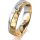 Ring 18 Karat Gelbgold/950 Platin 5.0 mm diamantmatt 3 Brillanten G vs Gesamt 0,040ct
