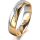 Ring 18 Karat Gelbgold/950 Platin 5.0 mm poliert 5 Brillanten G vs Gesamt 0,035ct