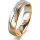Ring 18 Karat Gelbgold/950 Platin 5.0 mm l&auml;ngsmatt 5 Brillanten G vs Gesamt 0,035ct