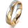 Ring 18 Karat Gelbgold/950 Platin 5.0 mm sandmatt 5 Brillanten G vs Gesamt 0,035ct