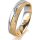 Ring 18 Karat Gelbgold/950 Platin 5.0 mm kreismatt 5 Brillanten G vs Gesamt 0,035ct