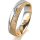 Ring 18 Karat Gelbgold/950 Platin 5.0 mm kristallmatt 5 Brillanten G vs Gesamt 0,035ct