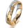 Ring 18 Karat Gelbgold/950 Platin 5.0 mm diamantmatt 5 Brillanten G vs Gesamt 0,035ct