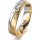 Ring 18 Karat Gelbgold/950 Platin 5.0 mm sandmatt 5 Brillanten G vs Gesamt 0,055ct