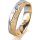 Ring 18 Karat Gelbgold/950 Platin 5.0 mm kreismatt 5 Brillanten G vs Gesamt 0,055ct