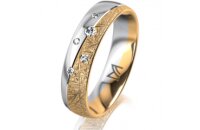 Ring 18 Karat Gelbgold/950 Platin 5.0 mm kristallmatt 5...