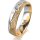 Ring 18 Karat Gelbgold/950 Platin 5.0 mm kristallmatt 5 Brillanten G vs Gesamt 0,055ct