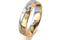 Ring 18 Karat Gelbgold/950 Platin 5.0 mm diamantmatt 5...
