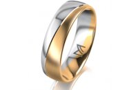 Ring 18 Karat Gelbgold/950 Platin 5.5 mm l&auml;ngsmatt