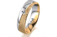 Ring 18 Karat Gelbgold/950 Platin 5.5 mm kristallmatt 1...