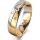 Ring 18 Karat Gelbgold/950 Platin 5.5 mm poliert 3 Brillanten G vs Gesamt 0,050ct