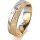 Ring 18 Karat Gelbgold/950 Platin 5.5 mm kreismatt 3 Brillanten G vs Gesamt 0,050ct
